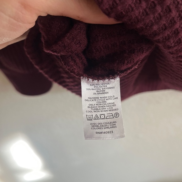 NWT LOFT Brushed Waffle Puff Long Sleeve Top - Medium - Picture 6 of 6